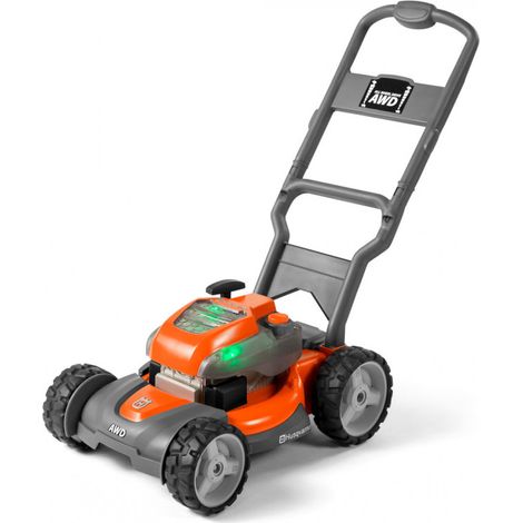 Cortacésped de juguete de la marca Husqvarna, ideal para niños y niñas de +3 años, juguete de jardinería, se mueve como las máquinas . (1/3)
