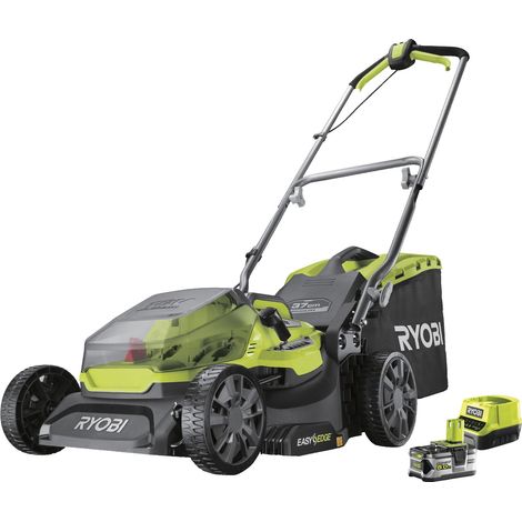 RYOBI - Rasenmäher 18V ONE+ - Bürstenlos - Schnittdurchmesser 37 cm - Auffangen und Mulchen + Batterie 5,0 Ah & Ladegerät - RY18LMX37A-150 (1/5)