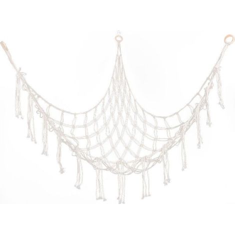 Grand filet ou hamac pour animaux en peluche bohème, 139,7 cm, hamac pour jouets, objets en macramé, coin de rangement pour animaux, filet suspendu, hamac en maille, sac de rangement pour jouets (1/3)
