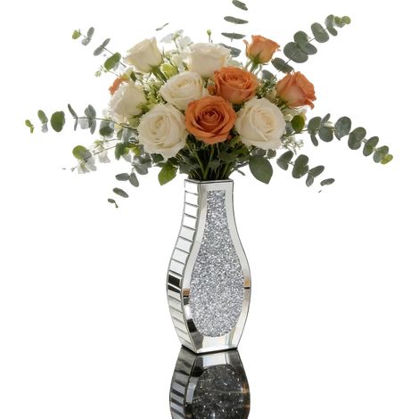 Vase à fleurs, design élégant, construction en cristal durable, Argent (1/2)