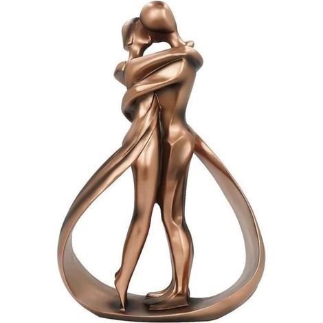 Statue, Statue küssender Liebender, Skulptur eines sich umarmenden Paares, moderne abstrakte Kunstfigur, handgefertigte Dekoration, Hochzeitsgeschenk, Souvenir (1/4)