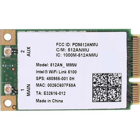 Carte réseau sans fil WiFi Link 5100 AGN 300M double bande 2,4 GHz + 5 GHz pour CQ40 et CQ45 (1/5)