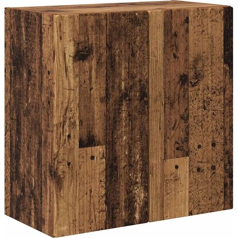 Mobile TV da parete rettangolare minimalista con vani portaoggetti multipli 59,5 x 31 x 60 cm in legno multistrato legno antico 020055028