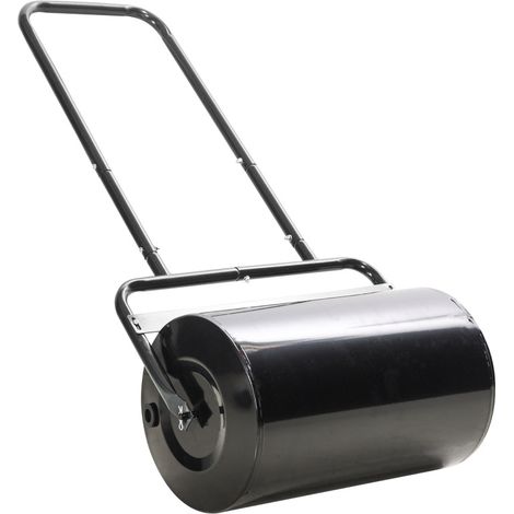 Rodillo para césped 58x32,5x113 cm de acero negro con asa en U - MEUBLIV (1/5)