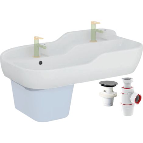 Lavabo pour enfant VitrA Sento Kids 85 cm + siphon et bonde Wirquin
