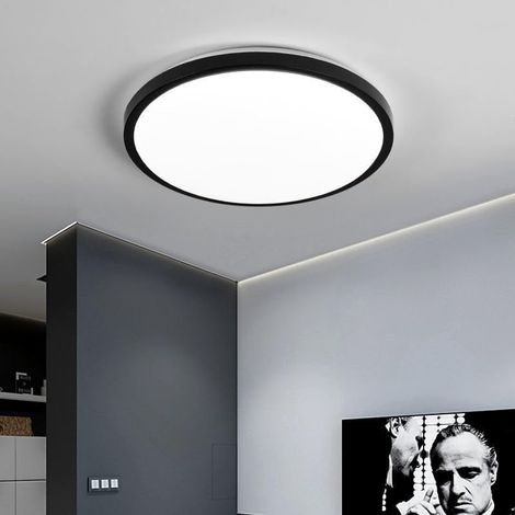 GOECO LED Plafonnier Rond 24W 6500K 2000LM IP54 Ø30cm - Blanc Froid, Salon/Chambre (1/5)