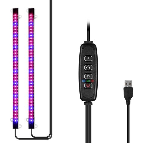 Lampe de croissance pour intérieur, lot de 2, avec 40 LED et 4 niveaux d'intensité.-AquaForge