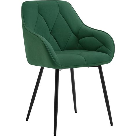 WOLTU 1x Dining Chairs, Velvet Dining Chairs with Backrest Dining Room Chairs, Green (1/5)