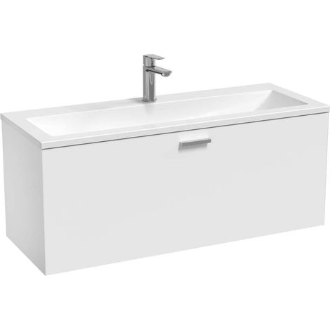 Ravak Clear II - Meuble lavabo, 100x38x40 cm, 1 tiroir, blanc brillant X000001643 (1/3)