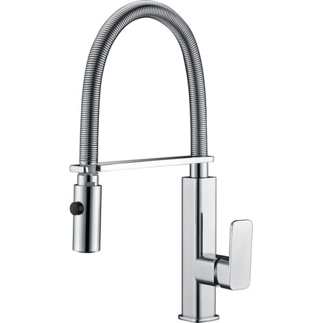 Robinet de cuisine monotrou  Modèle TOULOUSE  Couleur Gris  Finition Chrome  [ IMEX® ]
