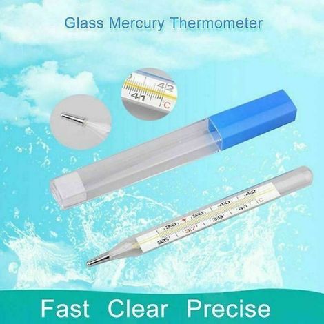 Quecksilberthermometer – 2 Stück – Präzise Messung – Grad Celsius – Messbereich 35–42 °C ENEVAOCT (1/4)