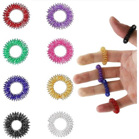 40 Stück Massageringe für Finger Massage Ring, Akupressur Ring Sensorische Skills Ringe Set, Fingermassagering für Stress Reduzierstück und Förderung der Durchblutung Akkupressurringe (1/5)