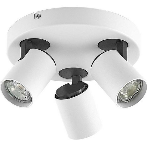 [NEUWERTIG] B-Ware Lindby Ninette Deckenrondell Deckenlampe Deckenstrahler Weiß 3 Flammig Rund