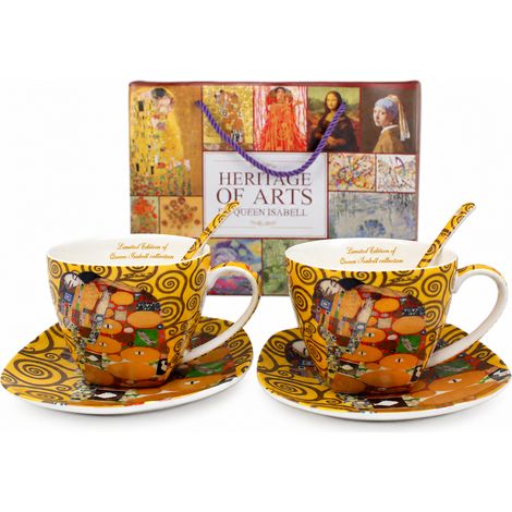 Klimt Kuss-Tassen-Set, 2 x 250 ml, Porzellan, als Geschenk für Königin Isabella (1/5)