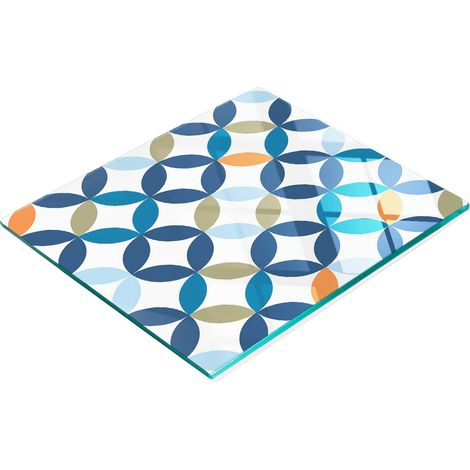 Tabla de cortar de cristal para cocina con figuras geométricas gráficas 60x52 cm (1/5)