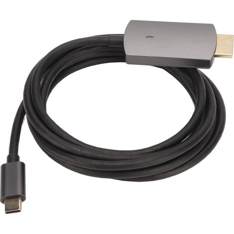 Adaptateur USB-C vers interface multimédia HD 4K 30 Hz, câble convertisseur d'écran Plug and Play pour ordinateur portable, téléphone et projecteur (gris) (1/5)