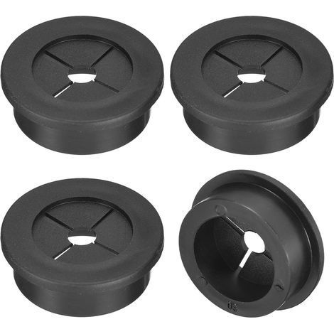 4 Pcs , Noir PasseCâble pour Cordon, 30mm PasseCâble de Bureau en Caoutchouc Flexible Grommets de Fil CacheTrou pour Bureau Organisateur de Câbles d'Ordinateur (1/5)