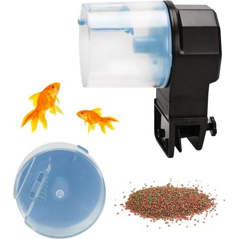 Distributeur automatique de nourriture pour poissons, avec minuterie automatique pour aquarium,bleu (1/5)