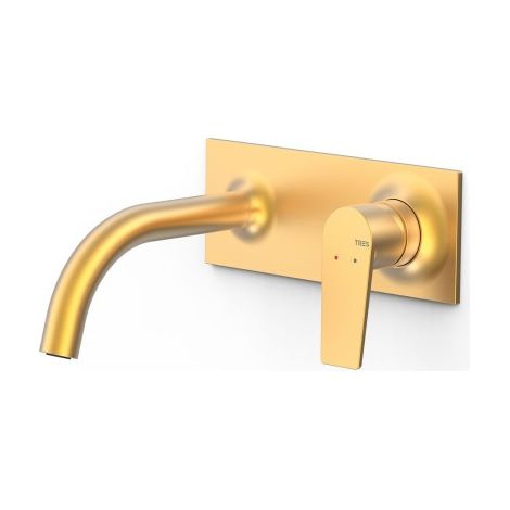 Pièce apparente pour élément encastré de lavabo Project Or Mat 24K - TRES 22130003OM