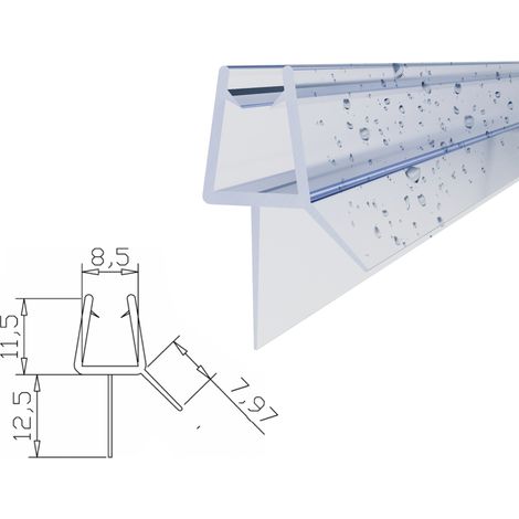 WITEN&NOCK Duschdichtung Wasserabweiser Ersatzdichtung gerade unten für 8 mm Glasstärke Länge 60 cm (1/5)