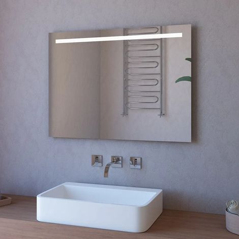 Specchiera da parete 100x70 con fascia LED e illuminazione interna (1/5)