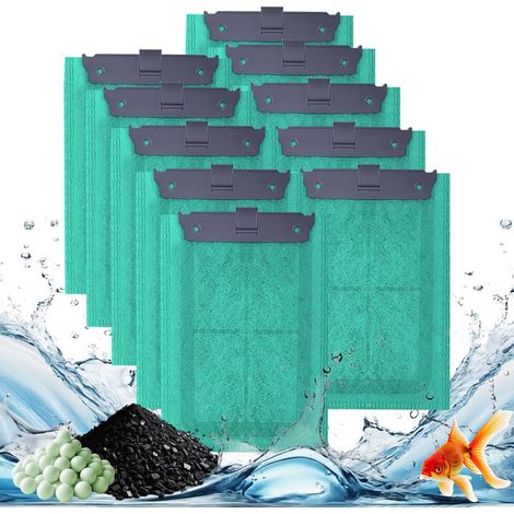 Lot de cartouches de filtration de rechange pour aquarium, système de filtration multi-niveaux pour eau claire (1/5)