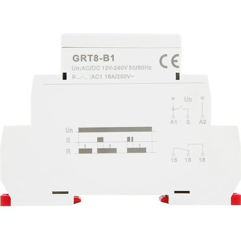 Relais Temporisateur Mini GRT8‑B1, Délai de Coupure, Montage Rail DIN, 12V240V AC/DC (1/5)