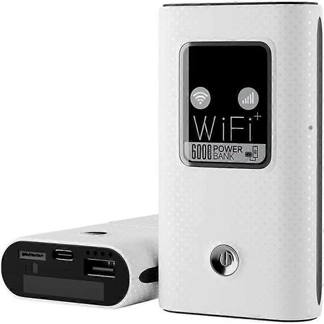 Routeur 4G LTE Wi-Fi portable, mini modem Mifi de poche pour extérieur, débit de 150 Mbps, emplacement pour carte SIM, batterie externe 6000 mAh (1/5)