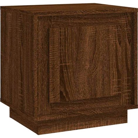 Maison Exclusive - Mesita de noche madera contrachapada marrón ro (1/5)