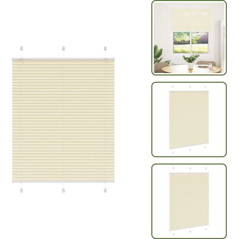 vidaXL Plissee Creme 105x100 cm Stoffbreite 104,4 cm Polyester (1/5)