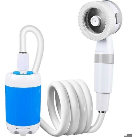 Pompe de douche portable pour camping, Pommeau de rechargeable pour l'extérieur, l'eau du seau. Profitez d'un rafraîchissement (1/4)