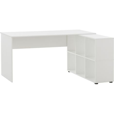 Eckschreibtisch Büro SISAK-80 in weiß, B/H/T: ca. 150/73,6/121,6 cm (1/3)