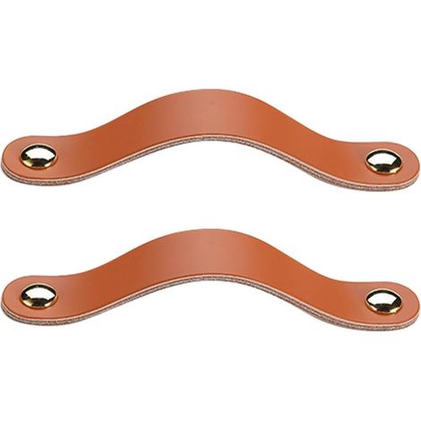Sollbry 2 tiradores de cuero para muebles, pomo de puerta de armario, pomo de cuero para cajón, tirador vintage para armarios, tocador, cocina y baño. (1/5)