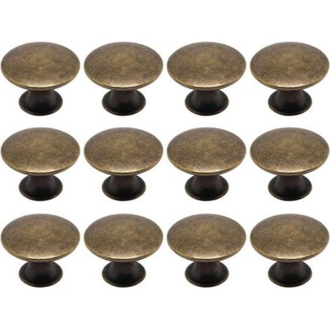 Tiradores para puertas，12 piezas，332,1 cm，tornillos incluidos，pomos para armarios antiguos de estilo retro chic，tiradores pequeños redondos (1/5)
