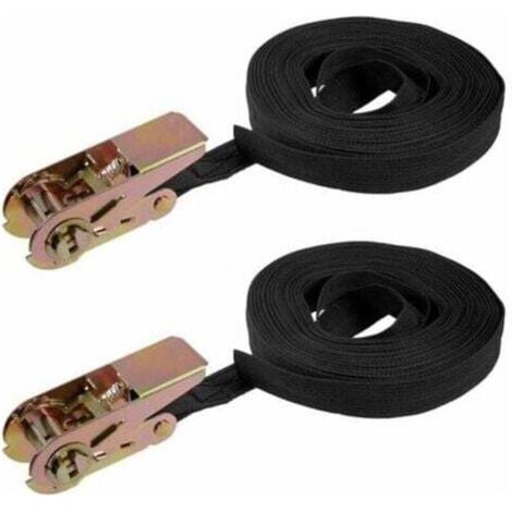 Sangle arrimage cliquet Sangles Cargo 10mx25mm 250kg Charge Travail 2Pcs Sangle arrimage cliquet (1/4)