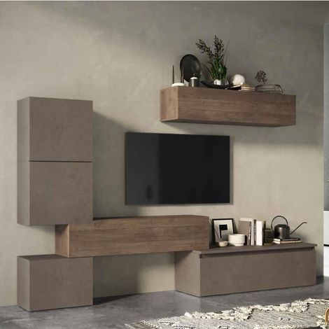 Parete attrezzata soggiorno comp 16 - Infinity BRONZO / MERCURE (1/2)