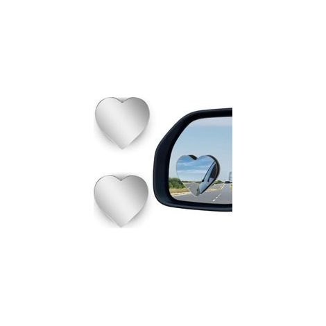 Lot de 2 rétroviseurs d'angle mort en forme de cœur pour voiture , rétroviseurs latéraux réglables , grand angle , convexes , amovibles , sécurité renforcée , fixation universelle , accessoires de voi (1/4)