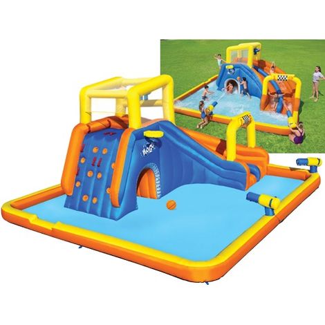 PISCINA PARCO ACQUATICO GONFIABILE PER BAMBINI SUPER WATERWAY 551x502x265cm