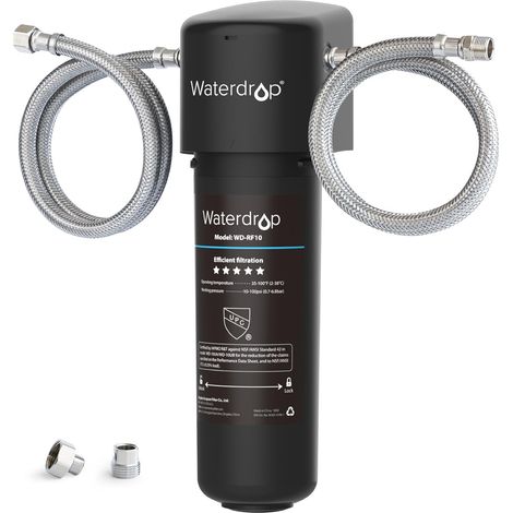 Waterdrop 10UA Système de Filtre à Eau Sous Évier, 30.000 Litres Système de Filtration d'Eau de Grande Capacité, Certifié NSF/ANSI 42, Réduit 99,99% le Plomb, le Chlore, le Mauvais Goût