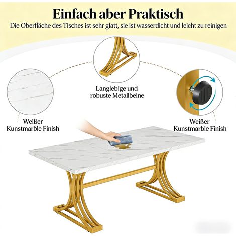 Table de salle à manger en bois massif, grande table de travail multifonctionnelle, table de cuisine spacieuse, meuble polyvalent pour repas et bureau, modèle unique. (1/5)