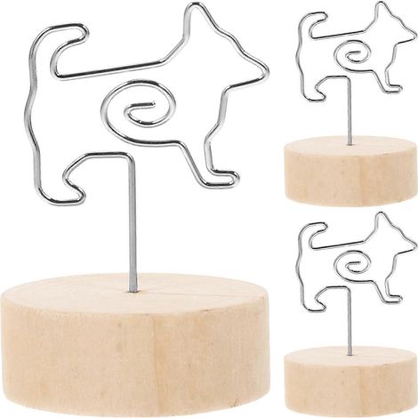 Lot de 3 petits porte-numéros de table, supports de signalisation et pinces à messages, porte-cartes de table et porte-noms de bureau-6.00X3.80X3.80CM