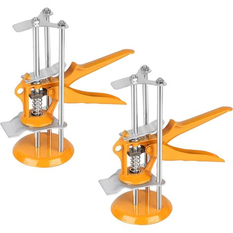 Lève-carreau manuel - Lot de 2 - Acier inoxydable - Réglage hauteur précis 1 à 10 cm - Pose carrelage et menuiserie - Charge max 100 kg (1/5)