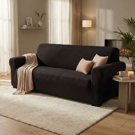 COPRIDIVANO elasticizzato ATENE universale NERO bielastico 1 POSTO cm. 80 - 100