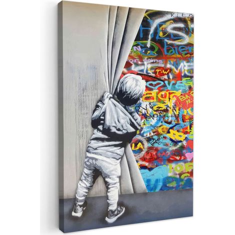 Canvas Print Graffiti - Boy - Ilussie - Street art 80x120 cm