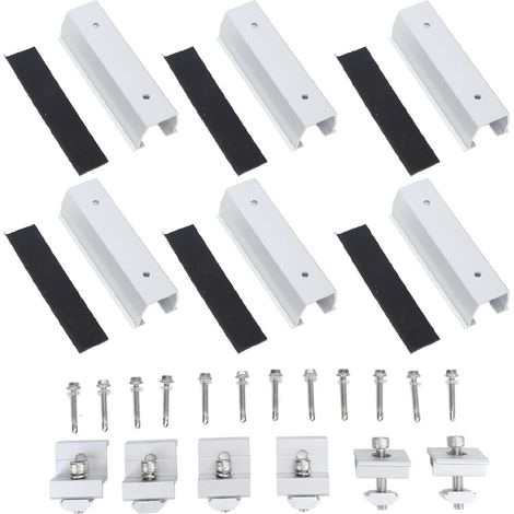 Supports de fixation pour panneaux solaires en alliage d'aluminium, supports de fixation pour toitures plates, pinces d'extrémité (1/5)