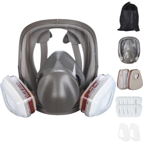 Masque Respiratoire Intégral Avec Filtres , Masque Anti-Poussière En Aérosol De Peinture Réutilisable , Idéal Pour Polissage,Soudure,Graffiti,La Peinture En Aérosol (1/5)