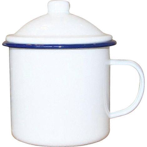 Retro-Emaille-Trinkbecher, tragbarer Campingbecher für Wasser, Kaffee oder Milch. – 13,50 x 10,00 x 10,00 cm (1/4)
