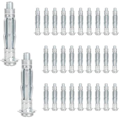30 chevilles creuses M8 x 52 mm en métal galvanisé avec vis pour plaques de plâtre (1/5)