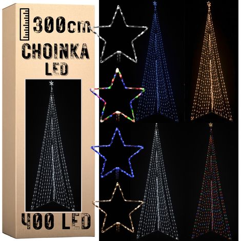 Sapin de Noël extérieur 400 LED 300 cm bleu plus&décor (1/5)