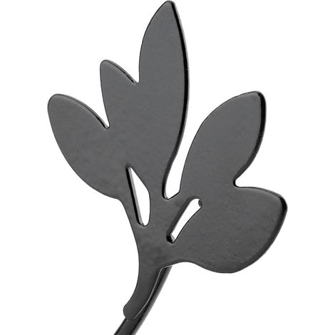 Gancho de pared de hierro con motivo de pájaro – Soporte colgante para plantas y macetas – Resistente al óxido – 35 x 27,5 cm – Tornillos incluidos (1/5)